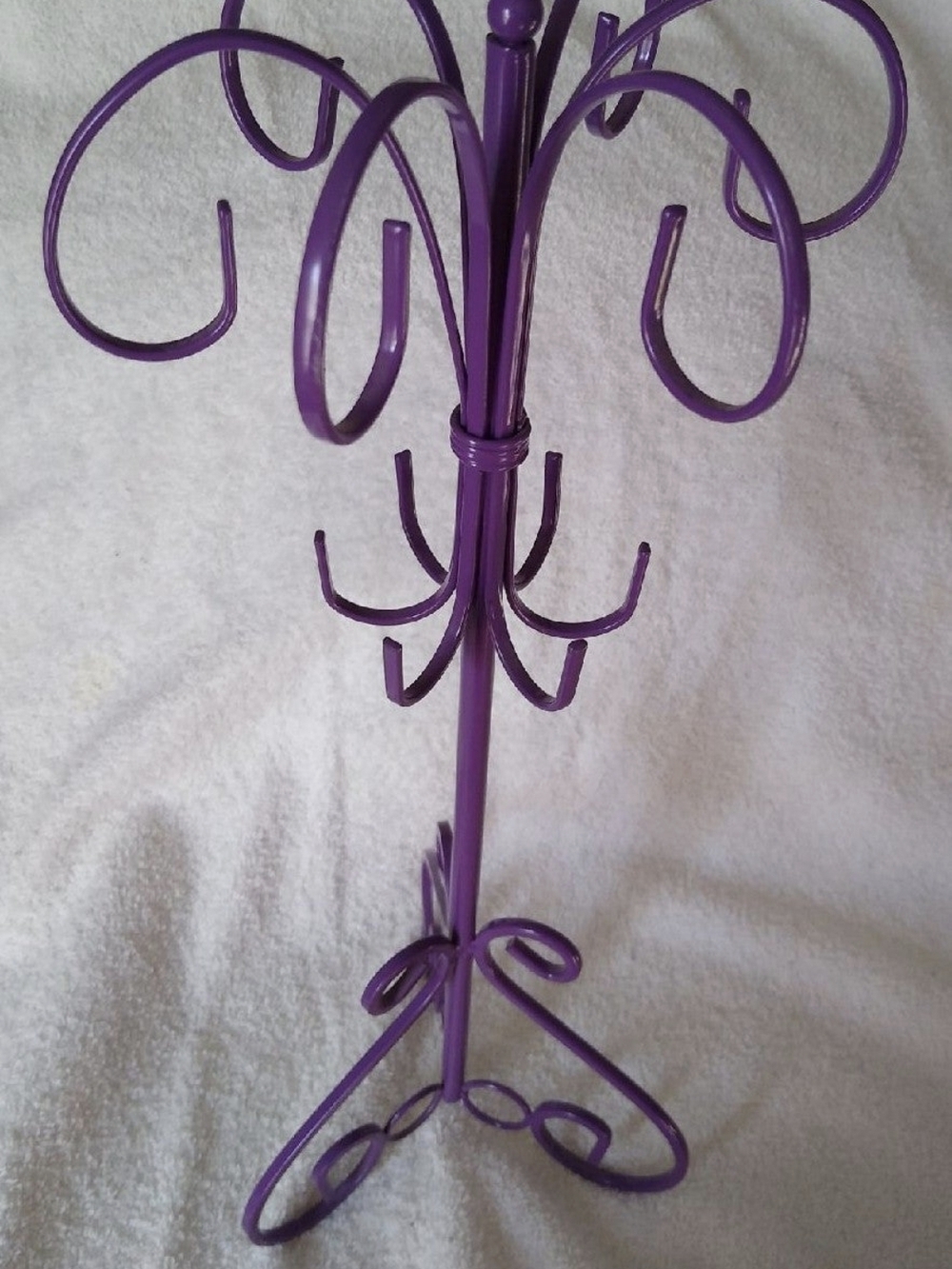 Purple Metal Jewelry Tree Coat Rack Stand Display